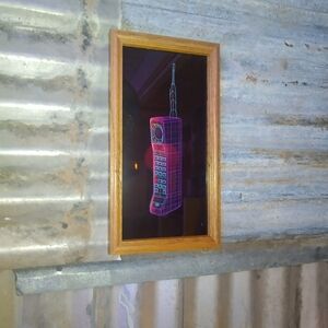 Retro Neon Motorola Brick Phone Framed Art Print By Neon Nicho